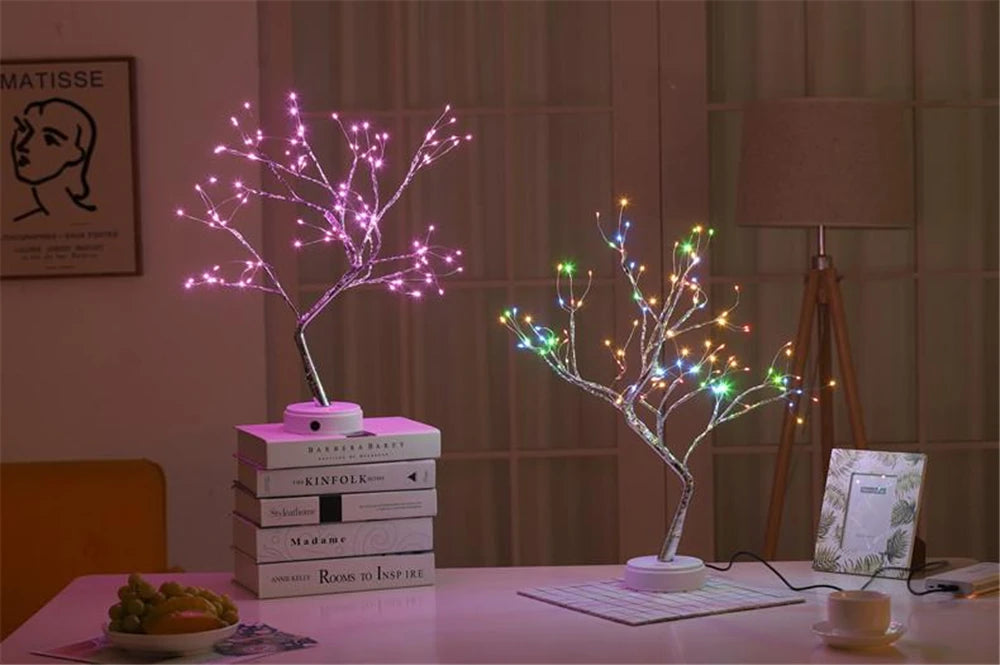 LED Night Light Mini Christmas Tree Copper Wire