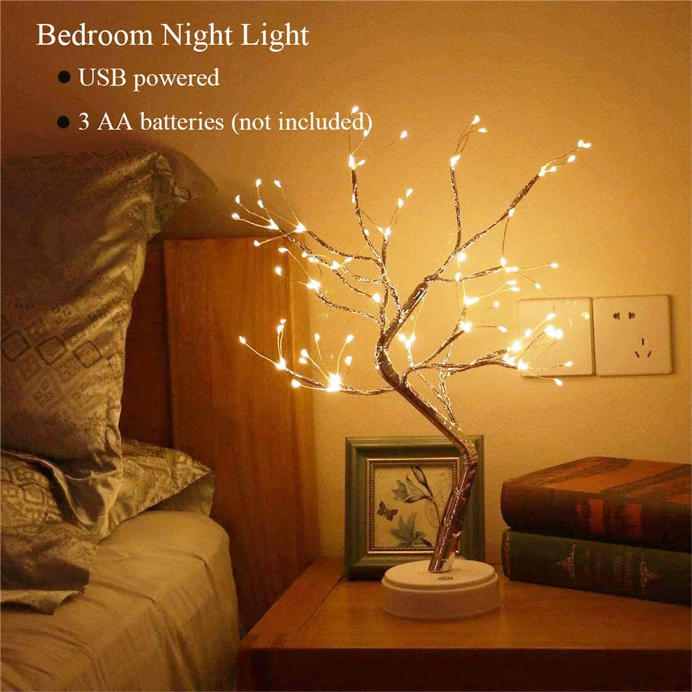 LED Night Light Mini Christmas Tree Copper Wire