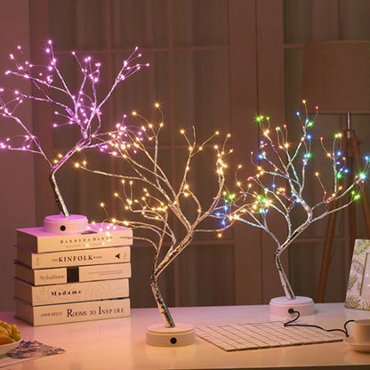 LED Night Light Mini Christmas Tree Copper Wire