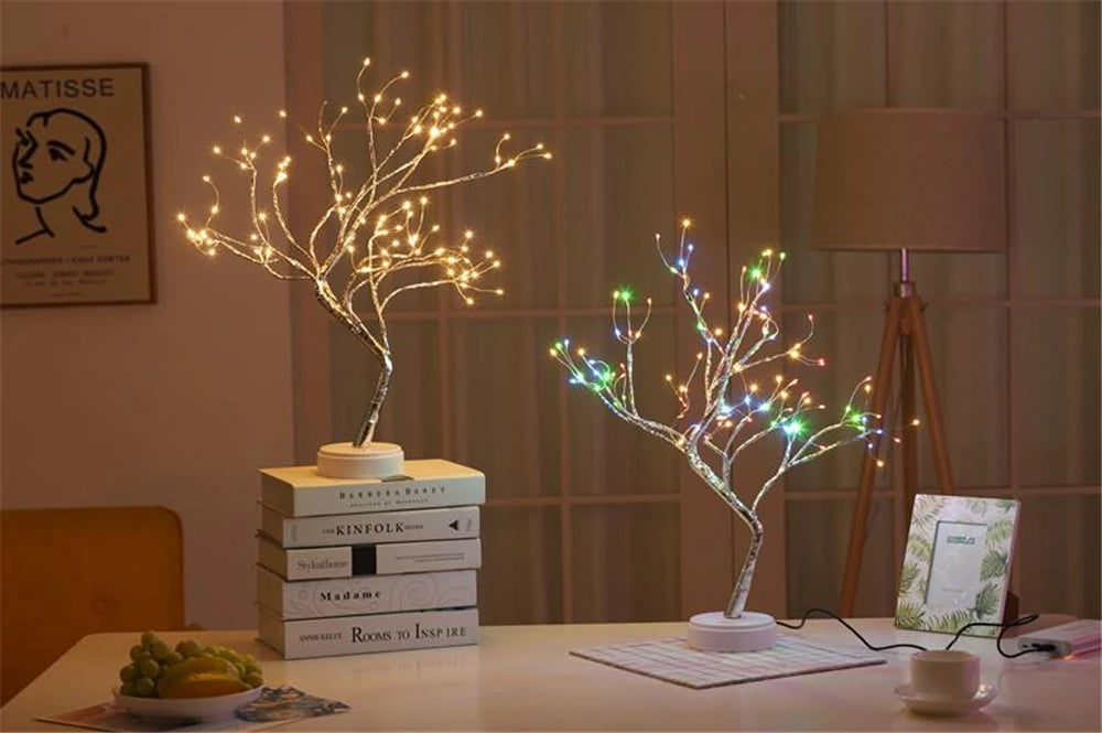 LED Night Light Mini Christmas Tree Copper Wire