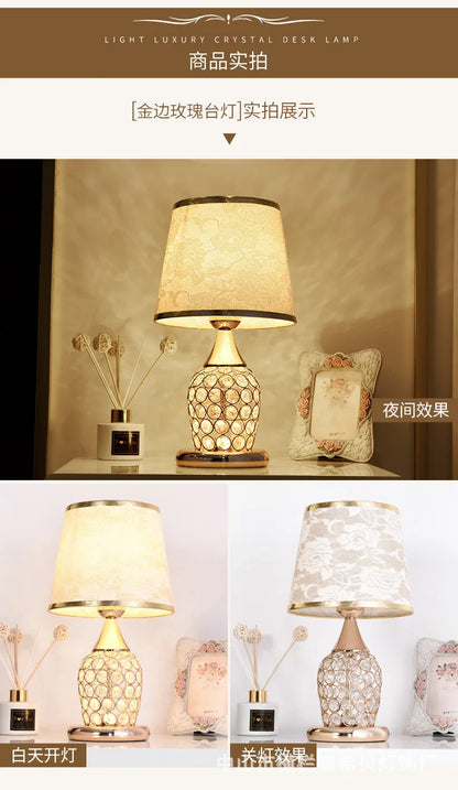 European-Style Crystal Table Lamp Ins Simple Modern