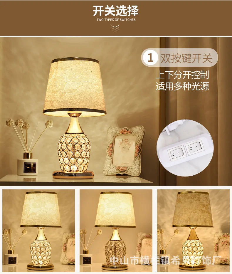 European-Style Crystal Table Lamp Ins Simple Modern